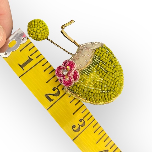 127 Deepa Gurnani Coconut Water Earrings in Green - Picture 6 of 9